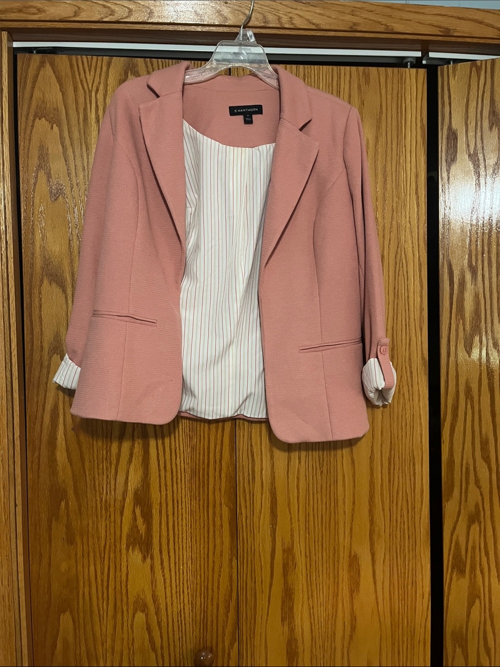 41 Hawthorn Blush Pink Open Front Blazer Jacket M Stitch Fix